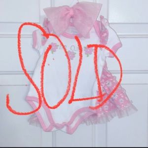 Princess Rose 3-piece scooter skirt, shirt, headband outfit 0-3 months